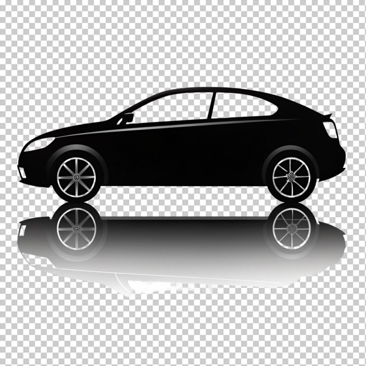 PSD silueta de un automóvil sobre un fondo transparente