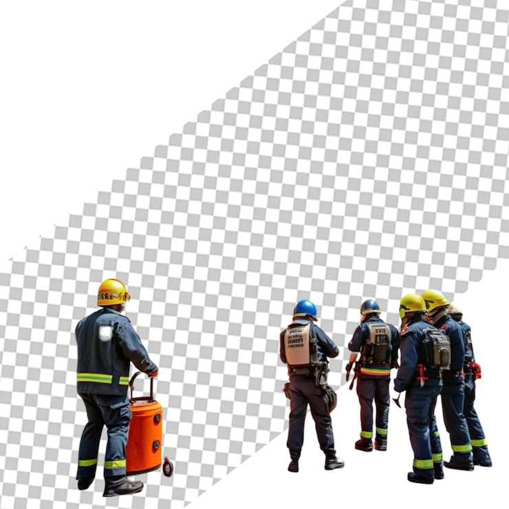 PSD silueta de un bombero