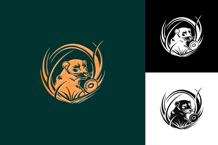 PSD silueta de cara de icono de mangosta con ilustración ágil de frontera africana diseño de arte vectorial de animales