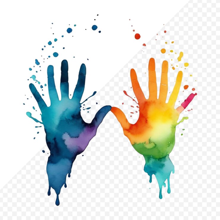 PSD una silueta de colores de acuarela dibujada a mano