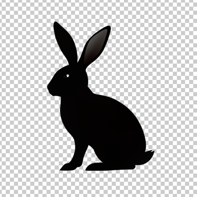 silueta de conejo sobre un fondo transparente