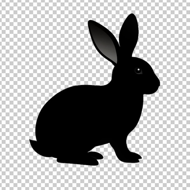 silueta de conejo sobre un fondo transparente