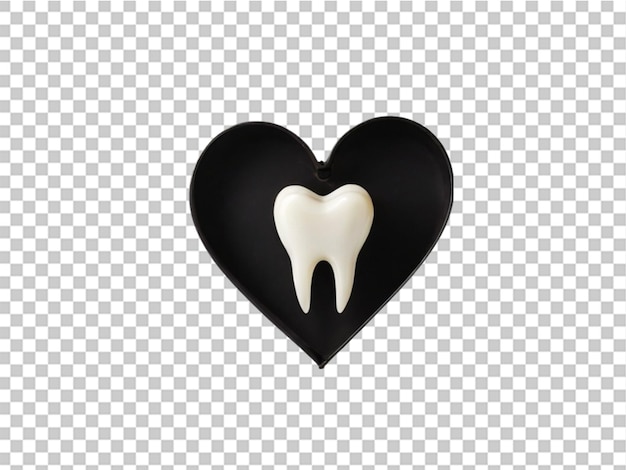 PSD silueta de un diente en forma de corazón sobre un fondo blanco