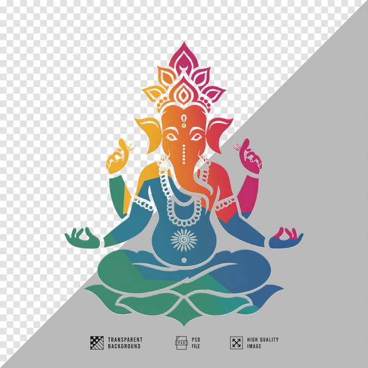 PSD la silueta del dios ganesha sin fondo de calidad hd