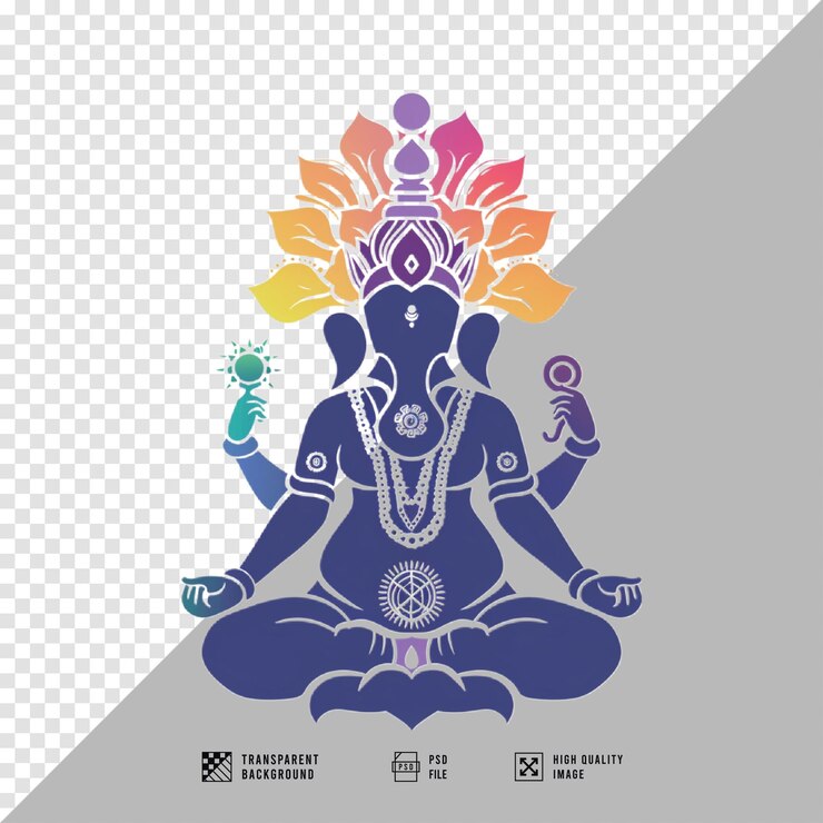 PSD silueta del dios ganesha sin fondo calidad hd