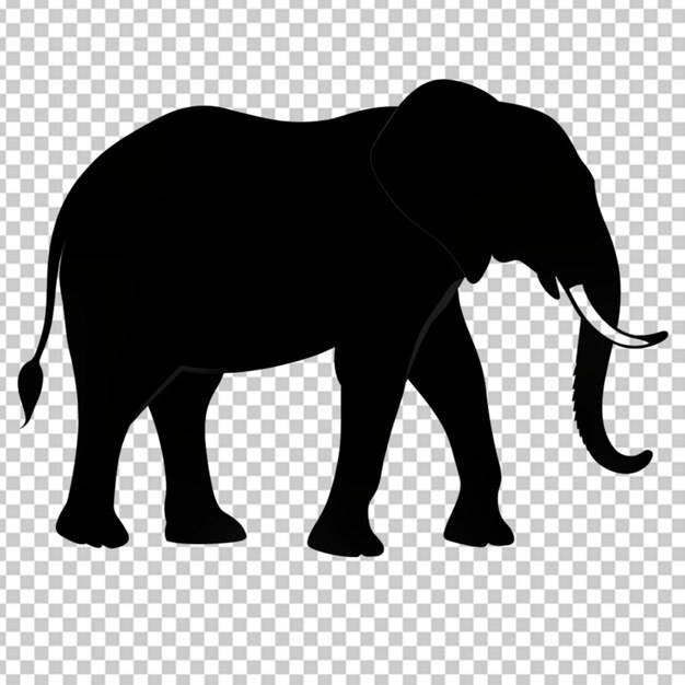 PSD silueta de un elefante en un bg transparente