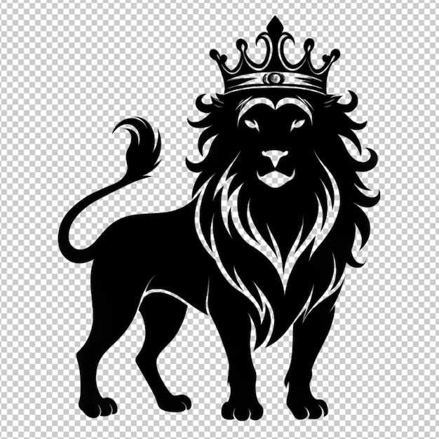 Silueta de un león con corona