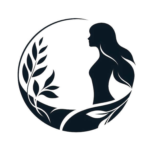 La silueta del logotipo del perfil de la mujer