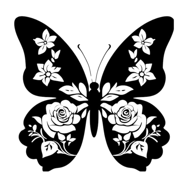 PSD una silueta de mariposa clipart para la decoración generada por ai