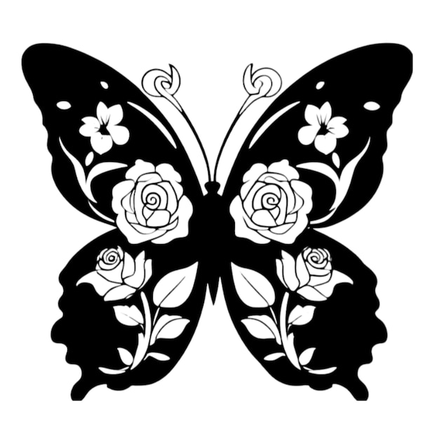 PSD una silueta de mariposa clipart para la decoración generada por ai