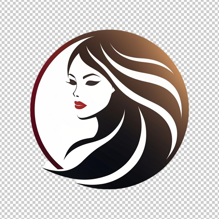 PSD silueta negra de una hermosa mujer cara vector sobre un fondo transparente