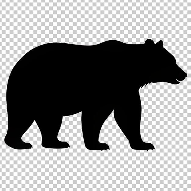 PSD silueta de oso en bg transparente