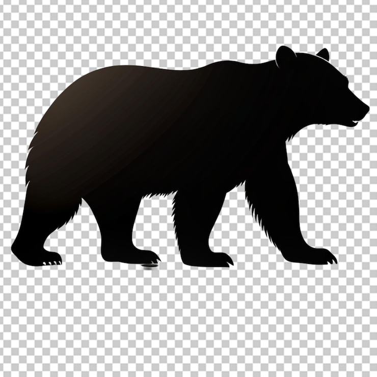 PSD silueta de oso en bg transparente