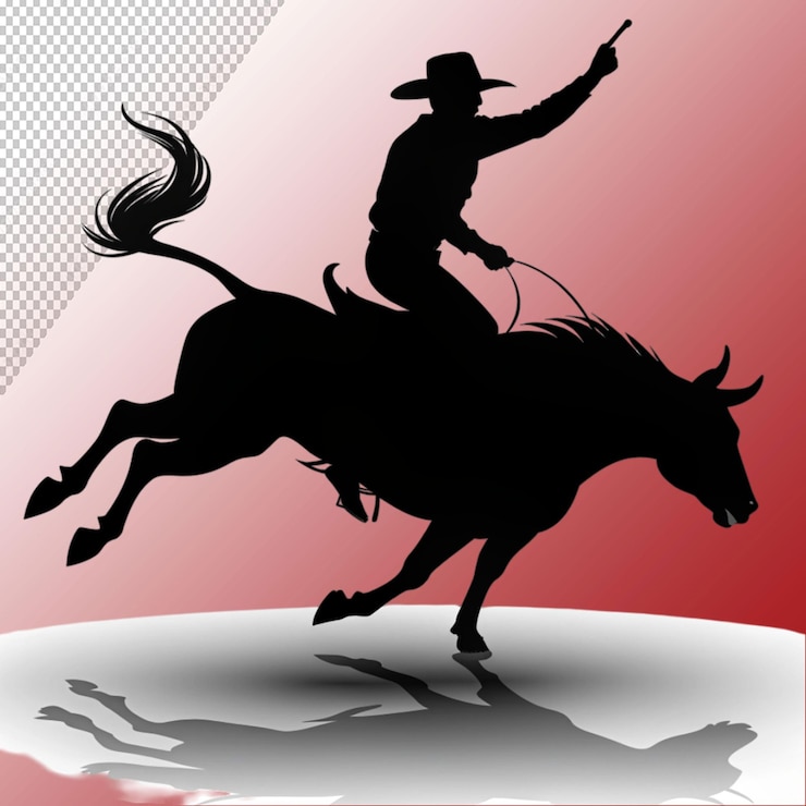 PSD silueta de rodeo aislada en un fondo transparente