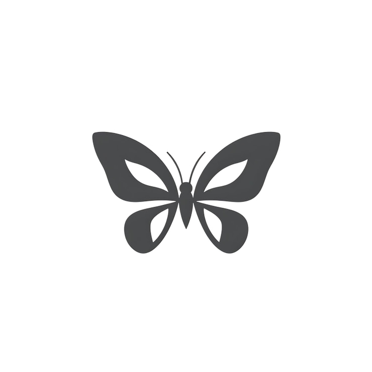 PSD silueta simples de borboleta preta