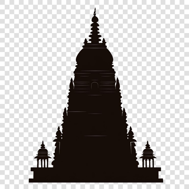 PSD la silueta del templo de navami aislada en un fondo transparente