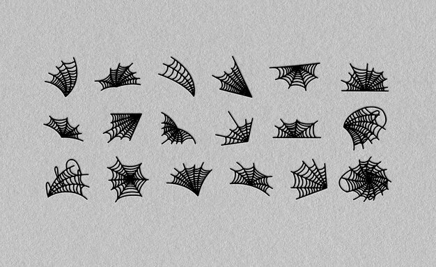 siluetas de telaraña para decoraciones de Halloween y elementos de diseño festivo