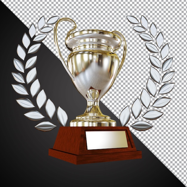 Silver Award Trophy Cup 3D-Zusammensetzung isoliert