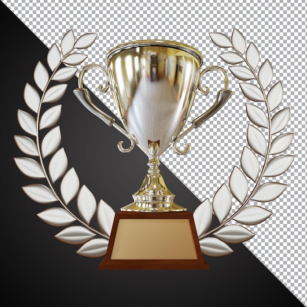 Silver award trophy cup 3d-zusammensetzung isoliert