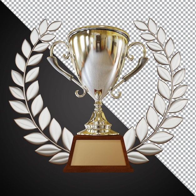 Silver Award Trophy Cup Composizione 3D isolata