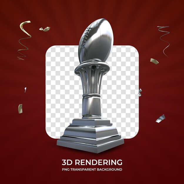 PSD silver awarding trophy 3d renderizando fundo transparente isolado