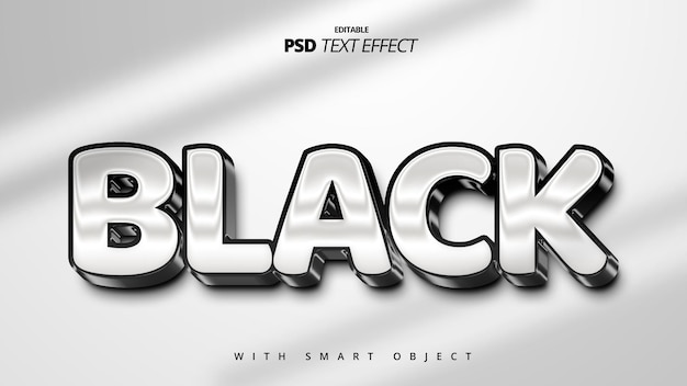 Silver black elegant simple 3d text effect template design