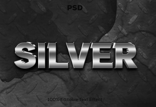 SILVER EDITABLE 3D TEXT EFFECT