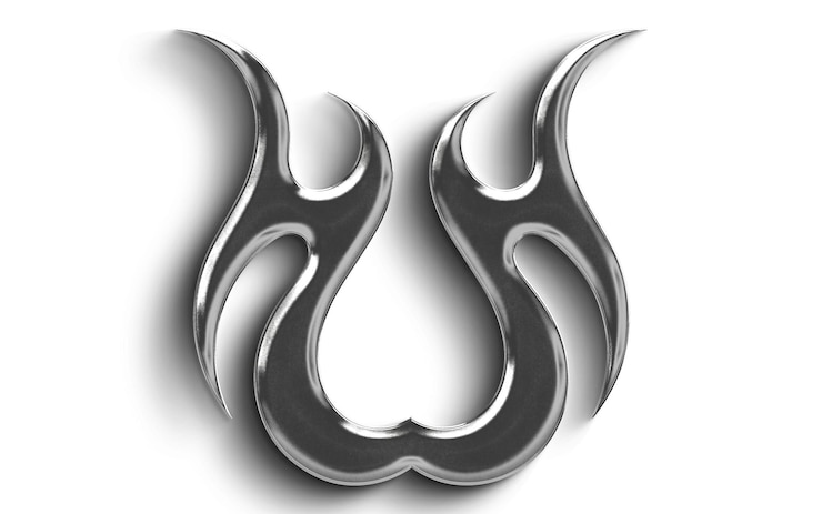 PSD silver flames logo design
