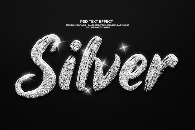 Silver Glitter Text Effect