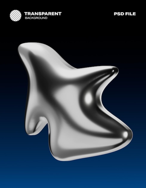 Silver Metallic Blob 3D-Rendering