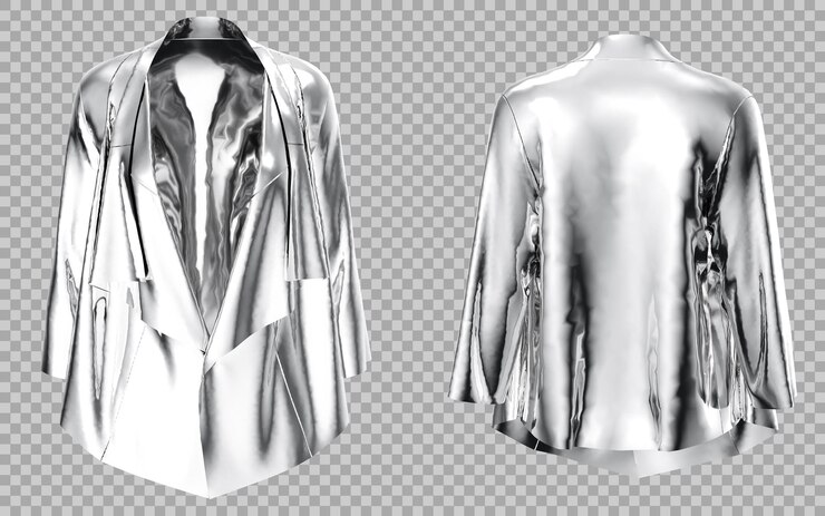 PSD silver metallic drape front jacket - high fashion apparel
