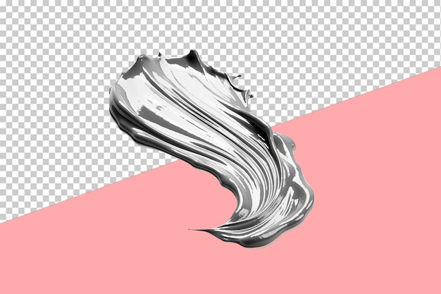 Silver paint stroke isolated object transparent background