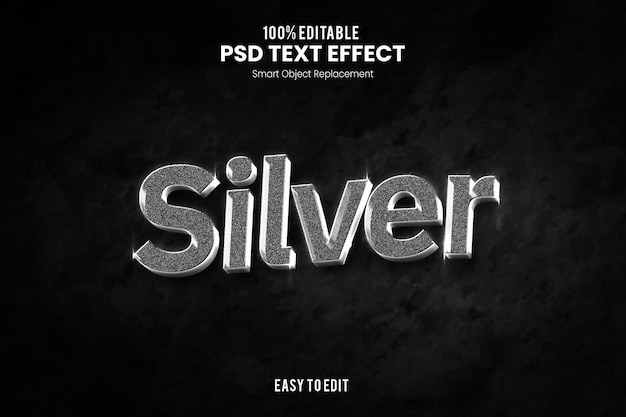 PSD silver premium und exklusiver texteffekt