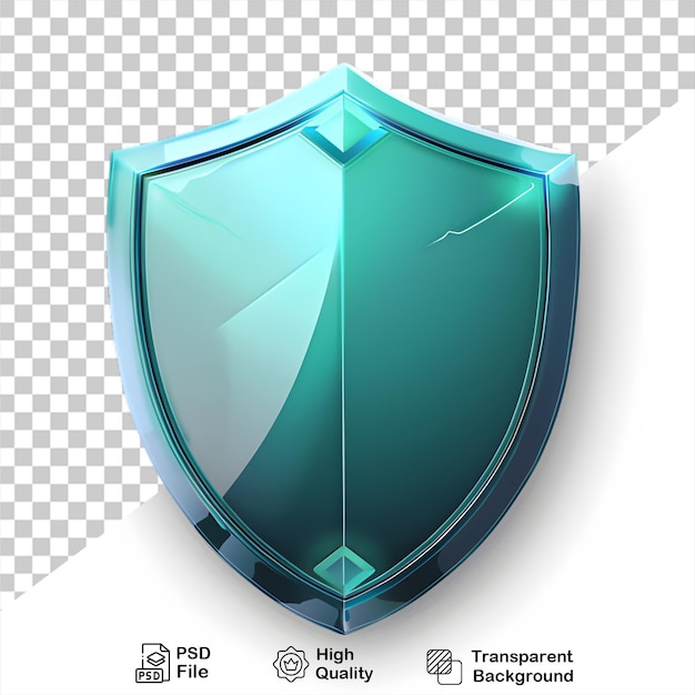 PSD a silver shield that is on a transparent background with png file