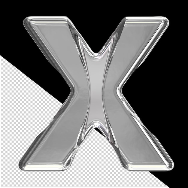 silver symbol with inlays letter x