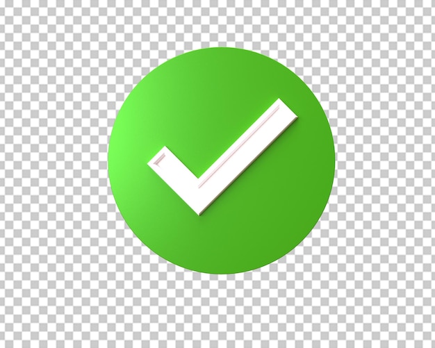 Sim aprove o ícone de botão verde 3d