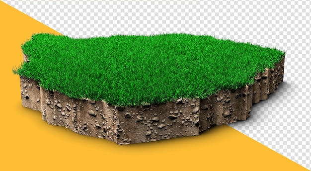 Simbabwe kartiert den Bodengeologie-Querschnitt mit grünem Gras und Felsbodentextur