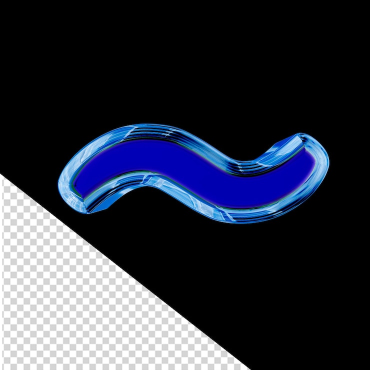PSD simbol 3d biru dalam bingkai es biru