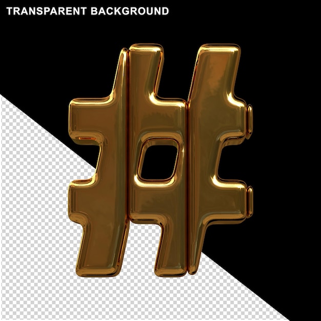Simboli d'oro realizzati da blocchi verticali. simbolo 3d