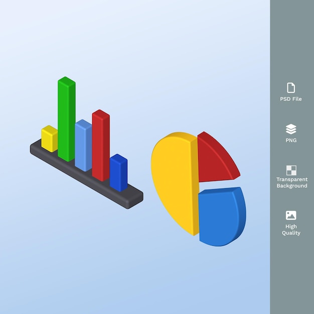 PSD símbolo 3d analítico de datos