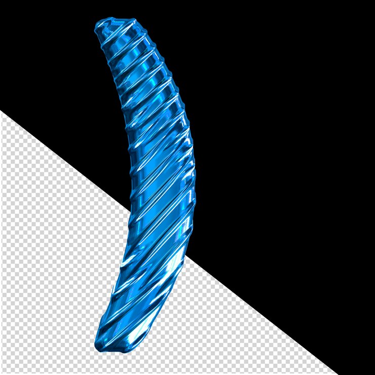 PSD símbolo 3d azul acanalado
