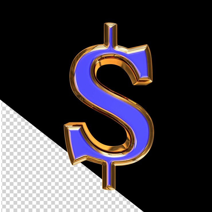 PSD símbolo 3d azul en un marco dorado