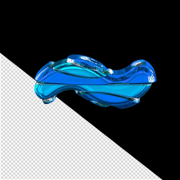 PSD símbolo 3d azul con tiras finas horizontales.