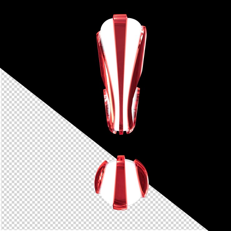 PSD símbolo 3d blanco con correas delgadas rojas
