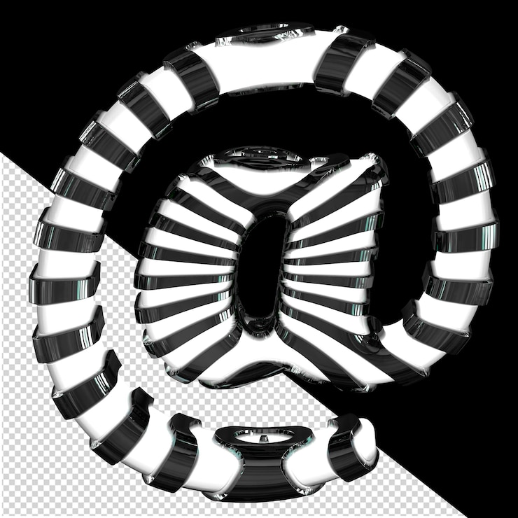 PSD símbolo 3d blanco con correas negras.