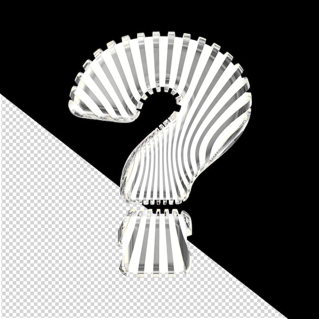 Símbolo 3D blanco con correas plateadas ultra delgadas