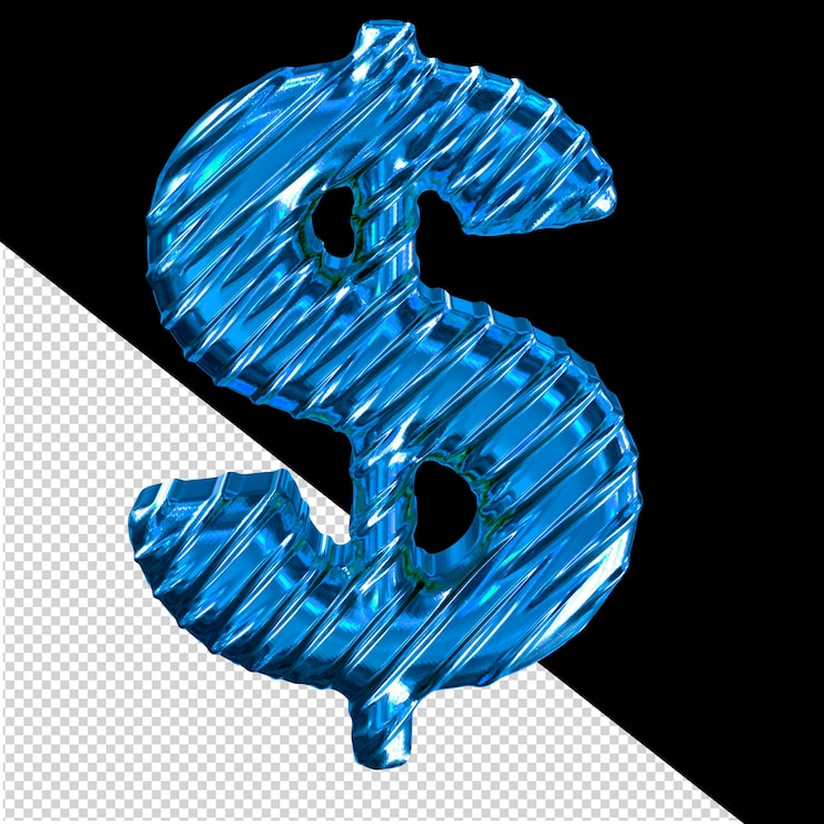PSD simbolo 3d blu a coste
