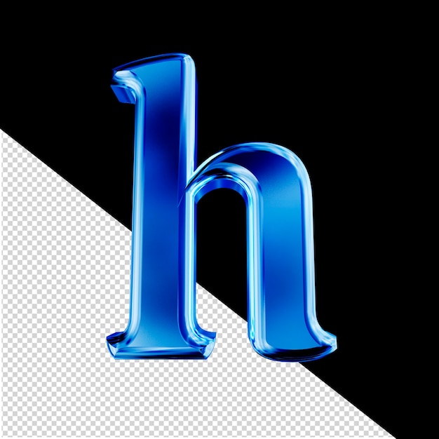 Simbolo 3D blu con lettera smussata h