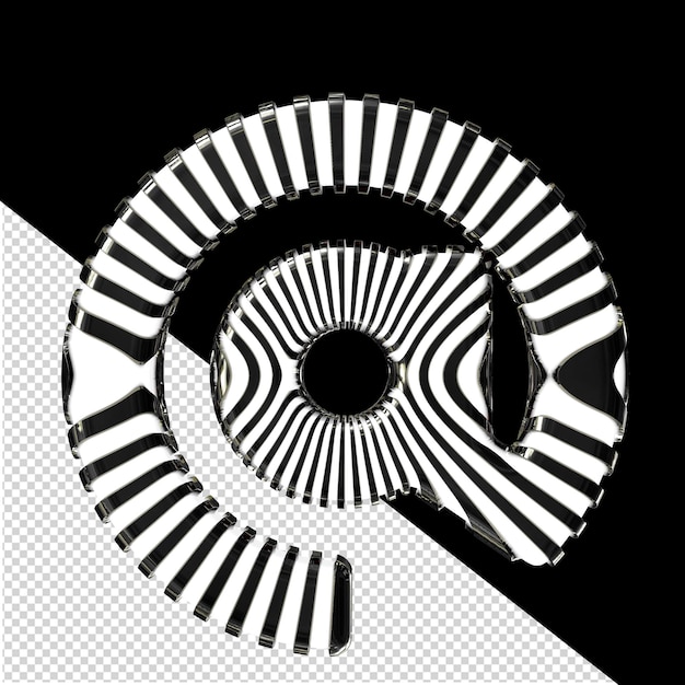 PSD símbolo 3d branco com tiras pretas ultra finas