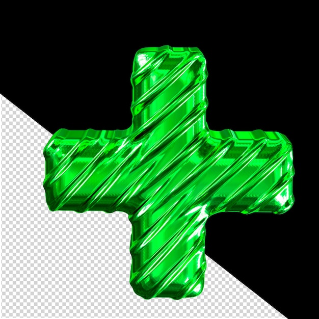 PSD símbolo 3d de color verde ribado